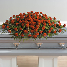 A Life Well Lived Full, Carnation Casket Spray